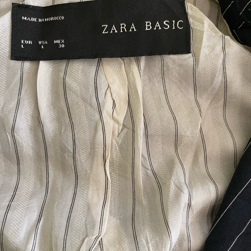 Zara Basic Blazer/Coat/Jacket Striped Blouse Sz L… - image 2